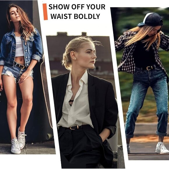 Womens Belts for Jeans 1.1" Width Ladies Belts for Dresses Full Grain Leather Go - Picture 3 of 5